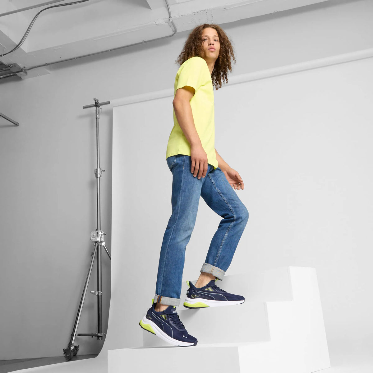 PUMA Navy-Cool Mid Gray-Electric Lime