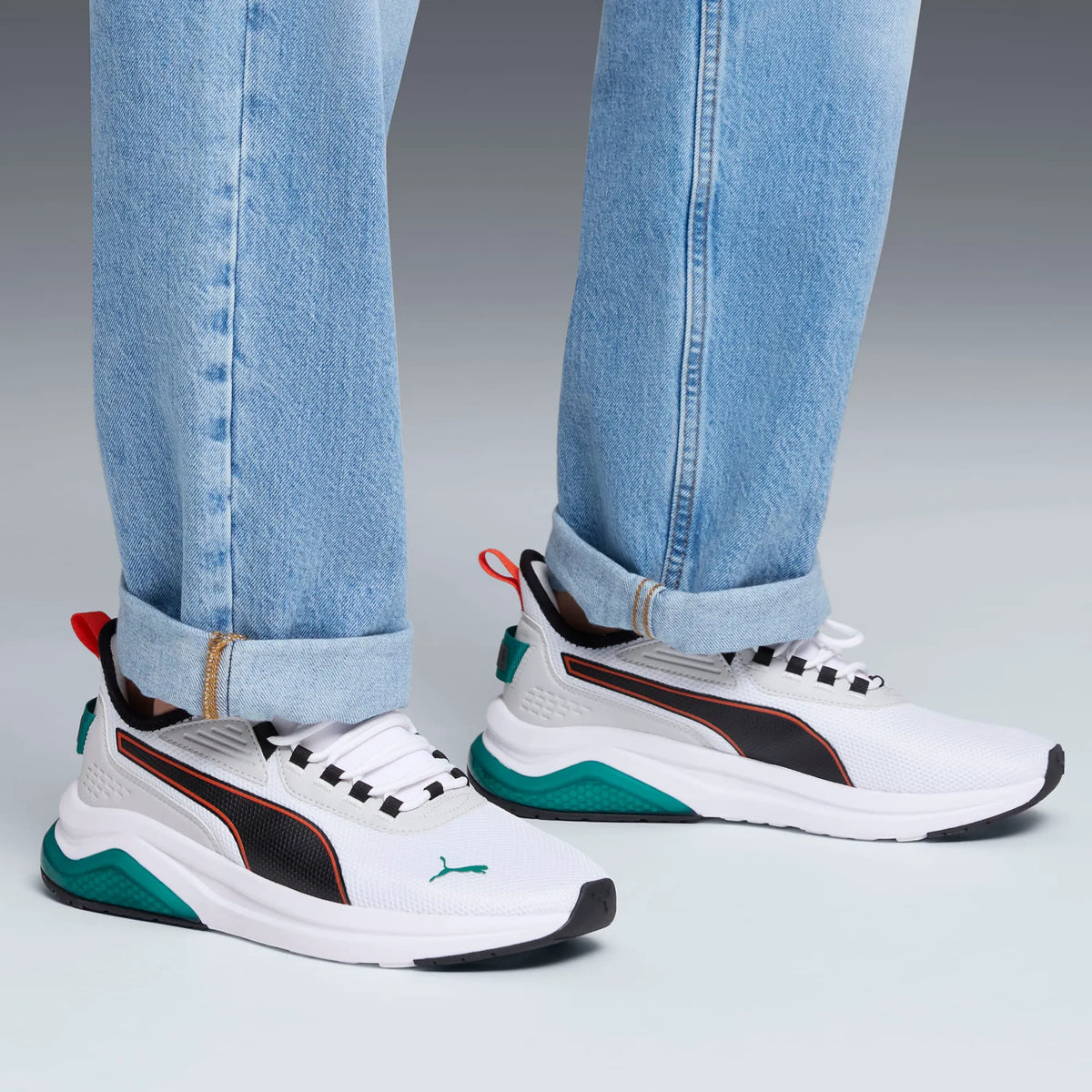 PUMA White-PUMA Black-Fierce Red