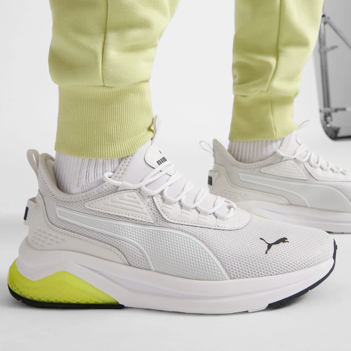 Feather Gray-PUMA White-PUMA Black-Lemon Sherbert