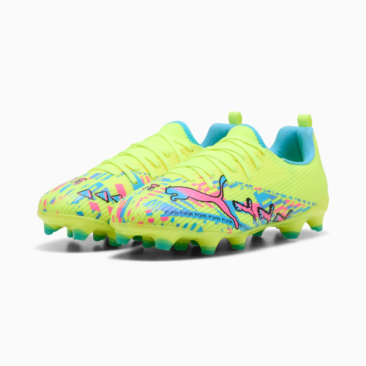 PUMA White-Blue Glimmer-Pink Glimmer-Yellow Alert
