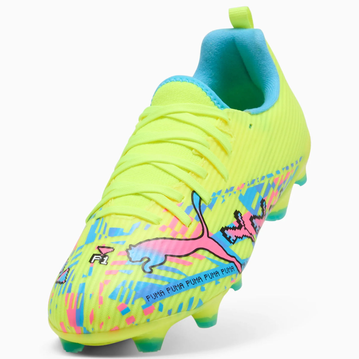 PUMA White-Blue Glimmer-Pink Glimmer-Yellow Alert