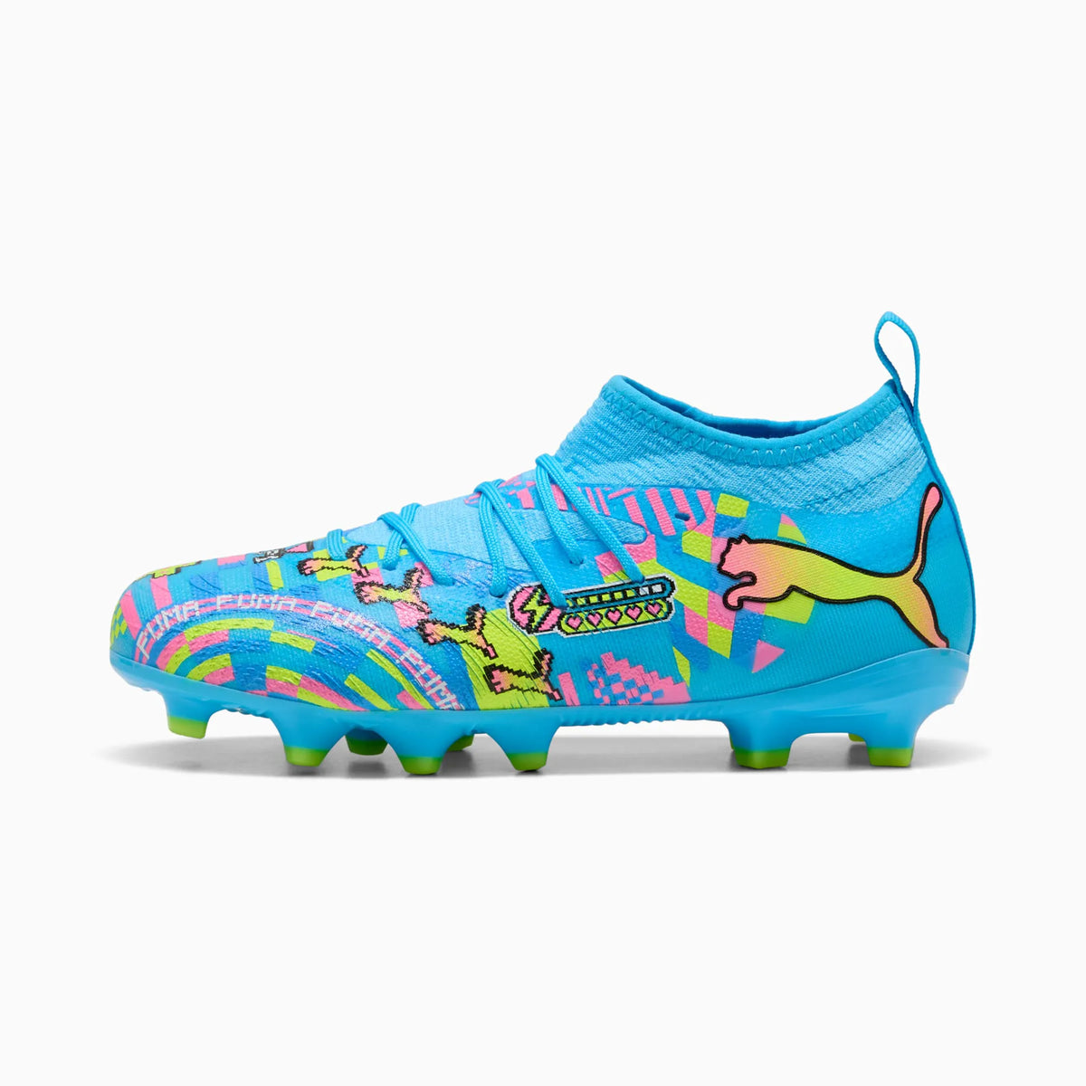 PUMA White-Blue Glimmer-Pink Glimmer-Yellow Alert