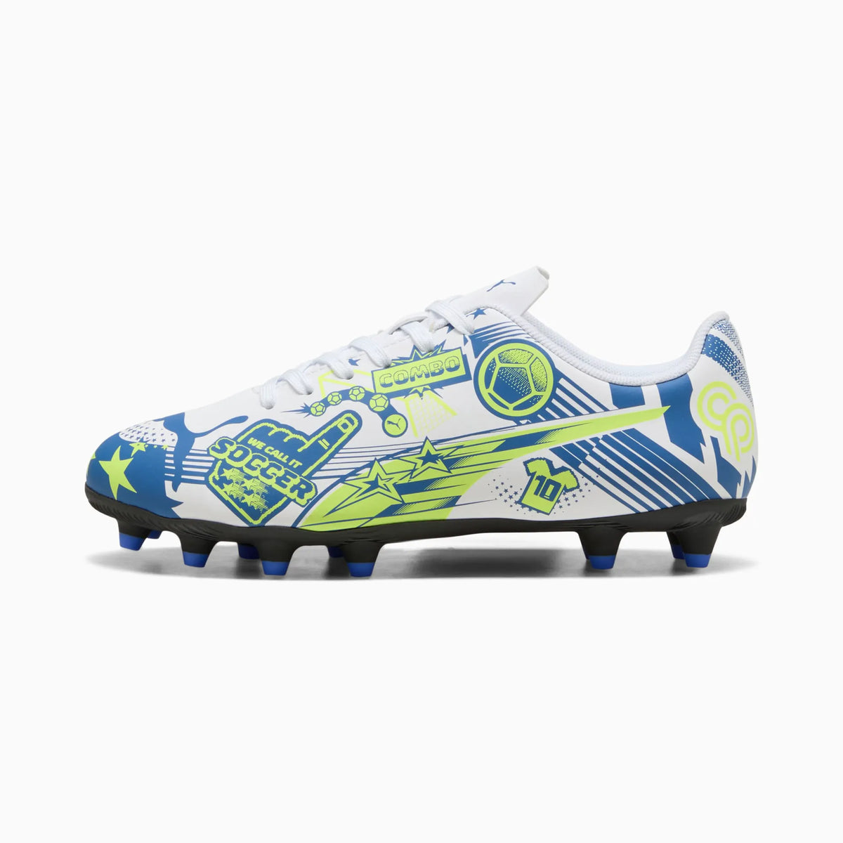 PUMA White-Lake Blue-Yellow Alert