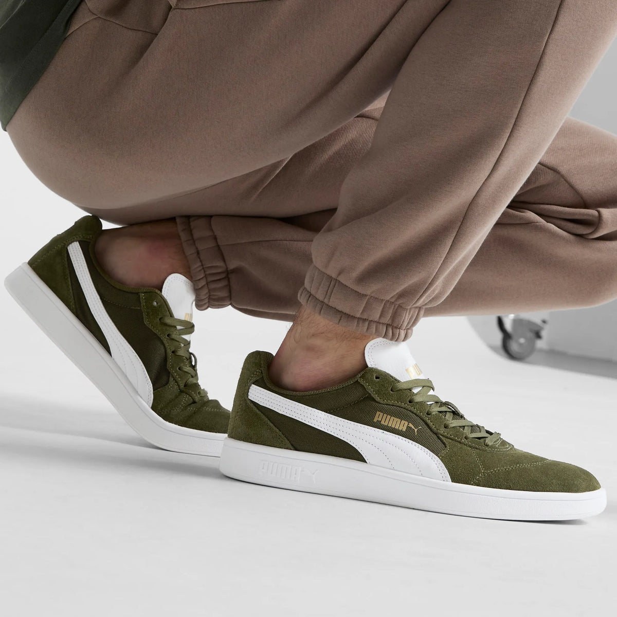 Dark Olive-PUMA White