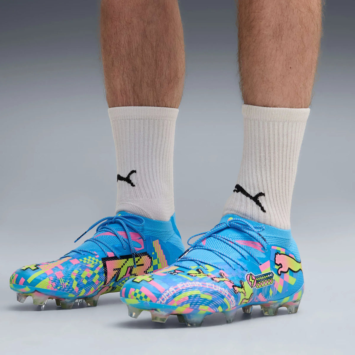 PUMA White-Blue Glimmer-Pink Glimmer-Yellow Alert