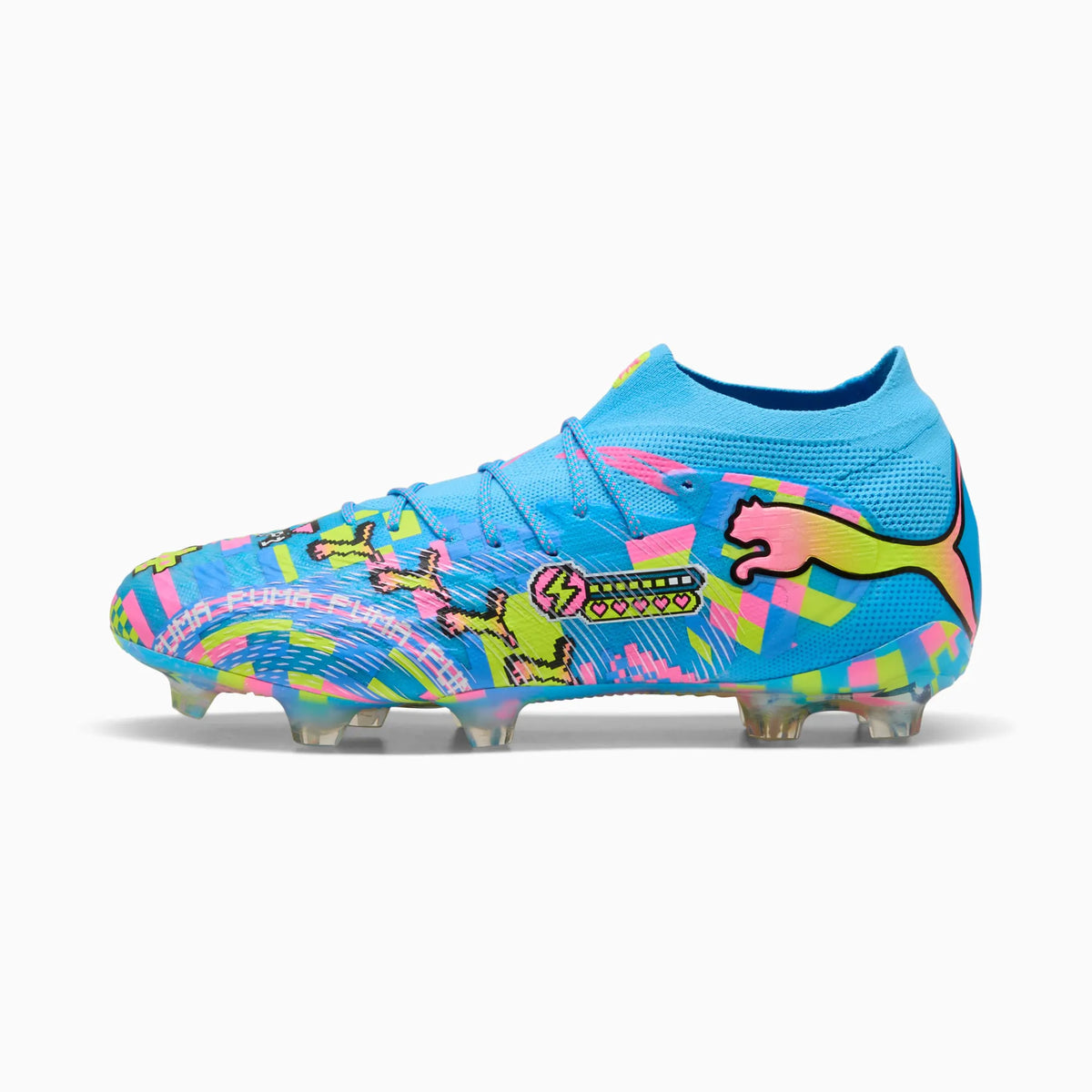 PUMA White-Blue Glimmer-Pink Glimmer-Yellow Alert