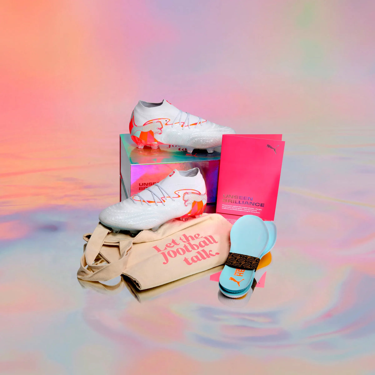 PUMA White-Ultra Orange-Pink Alert-Light Aqua