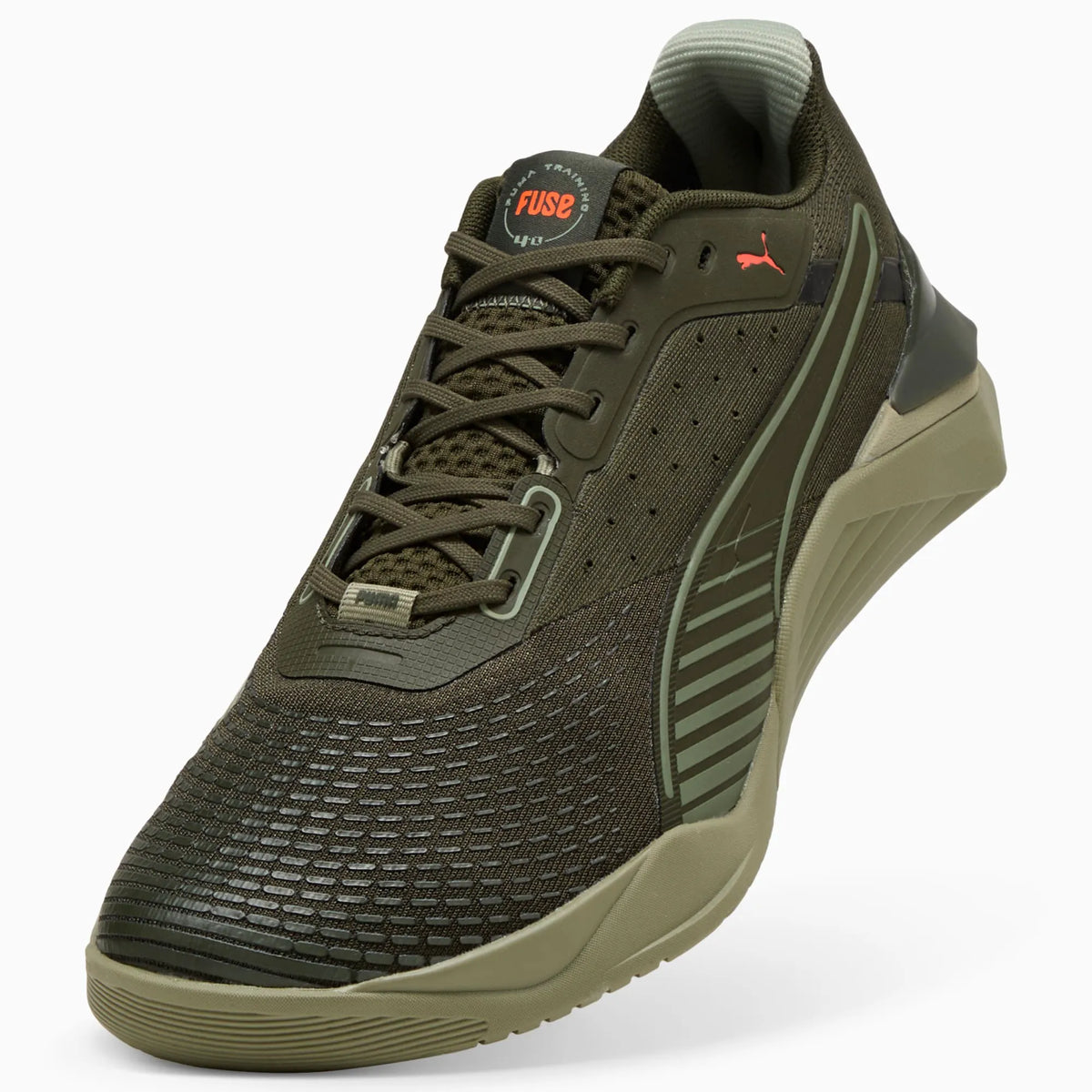Olive Green-Lux Army-Glowing Red