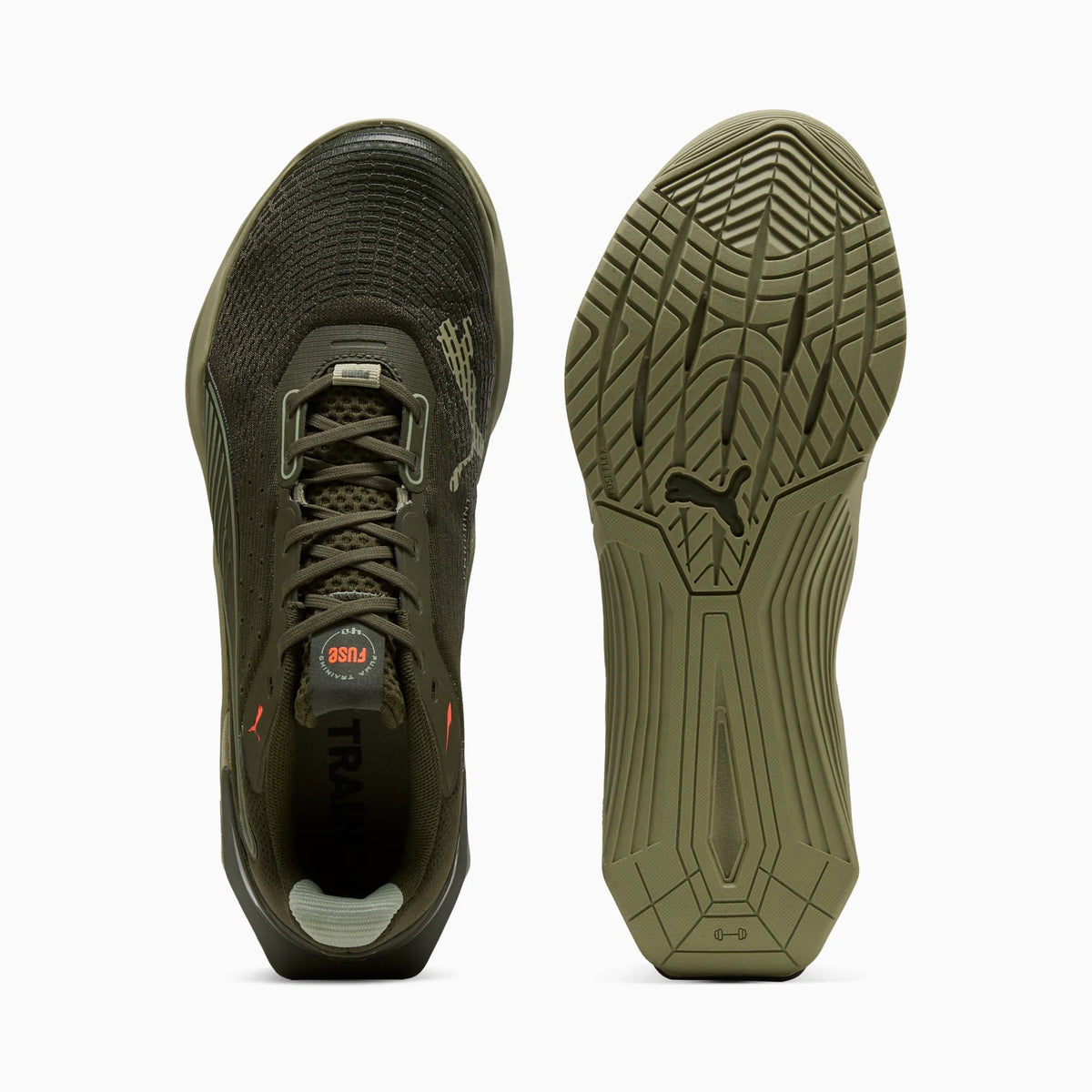 Olive Green-Lux Army-Glowing Red
