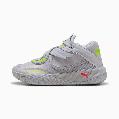 Vibrant Silver-Yellow Alert-Glowing Red