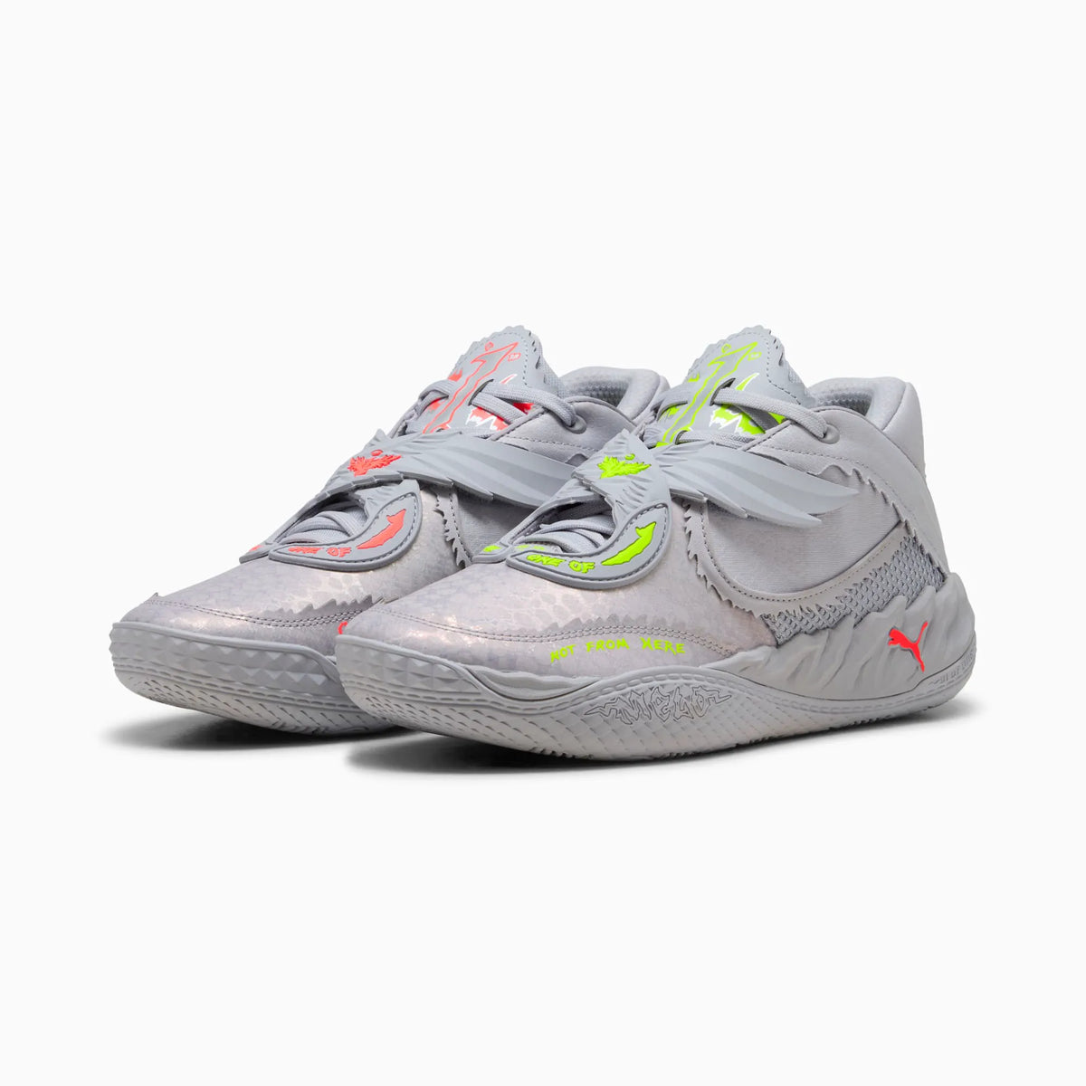 Vibrant Silver-Yellow Alert-Glowing Red