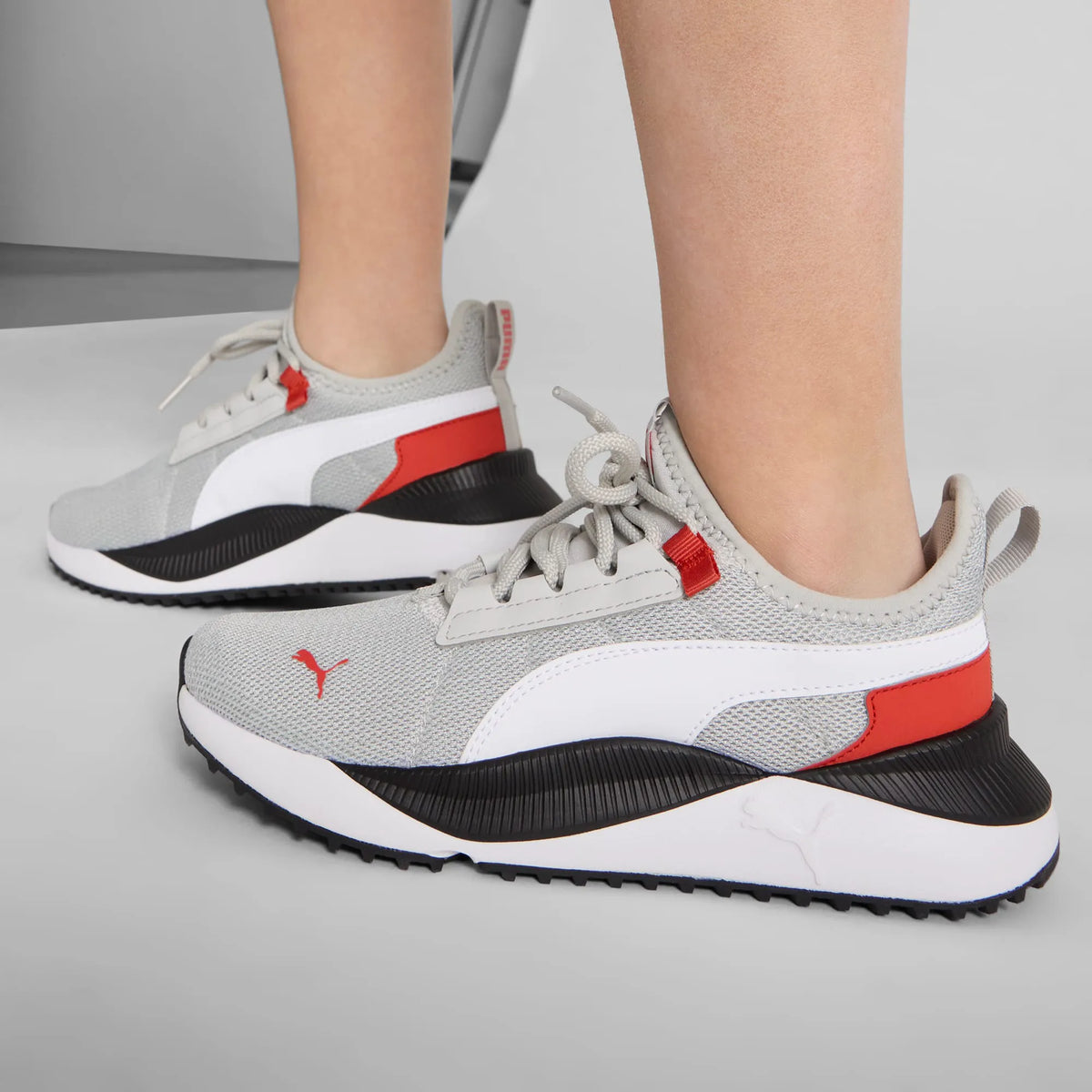Cool Light Gray-PUMA White-Red Fire