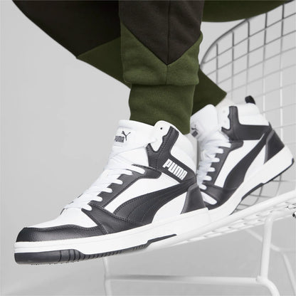 PUMA White-PUMA Black-Shadow Gray-PUMA White