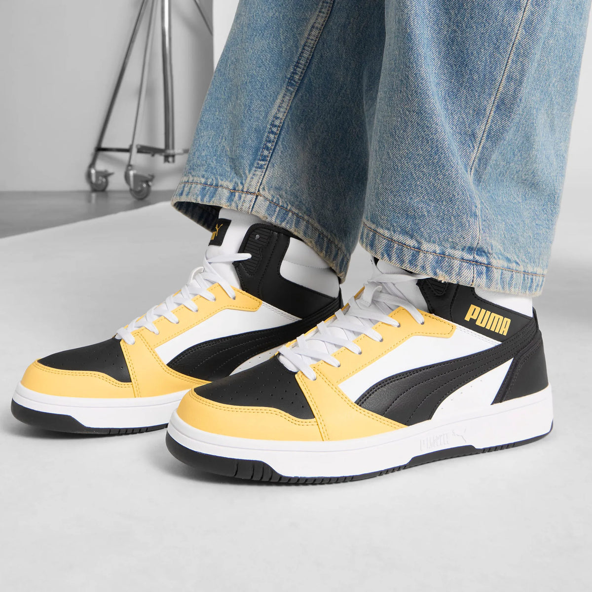 PUMA White-PUMA Black-Sunny Yellow