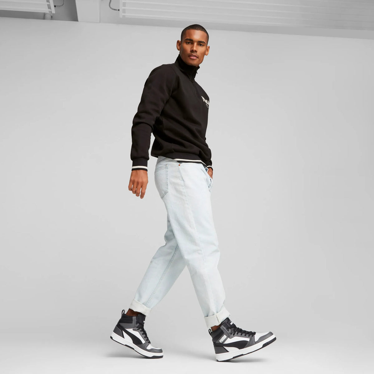 PUMA White-PUMA Black-Shadow Gray