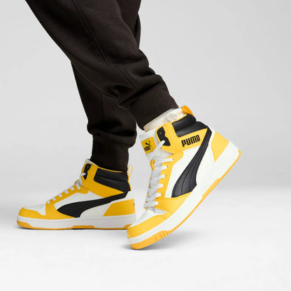 PUMA White-PUMA Black-Yellow Sizzle