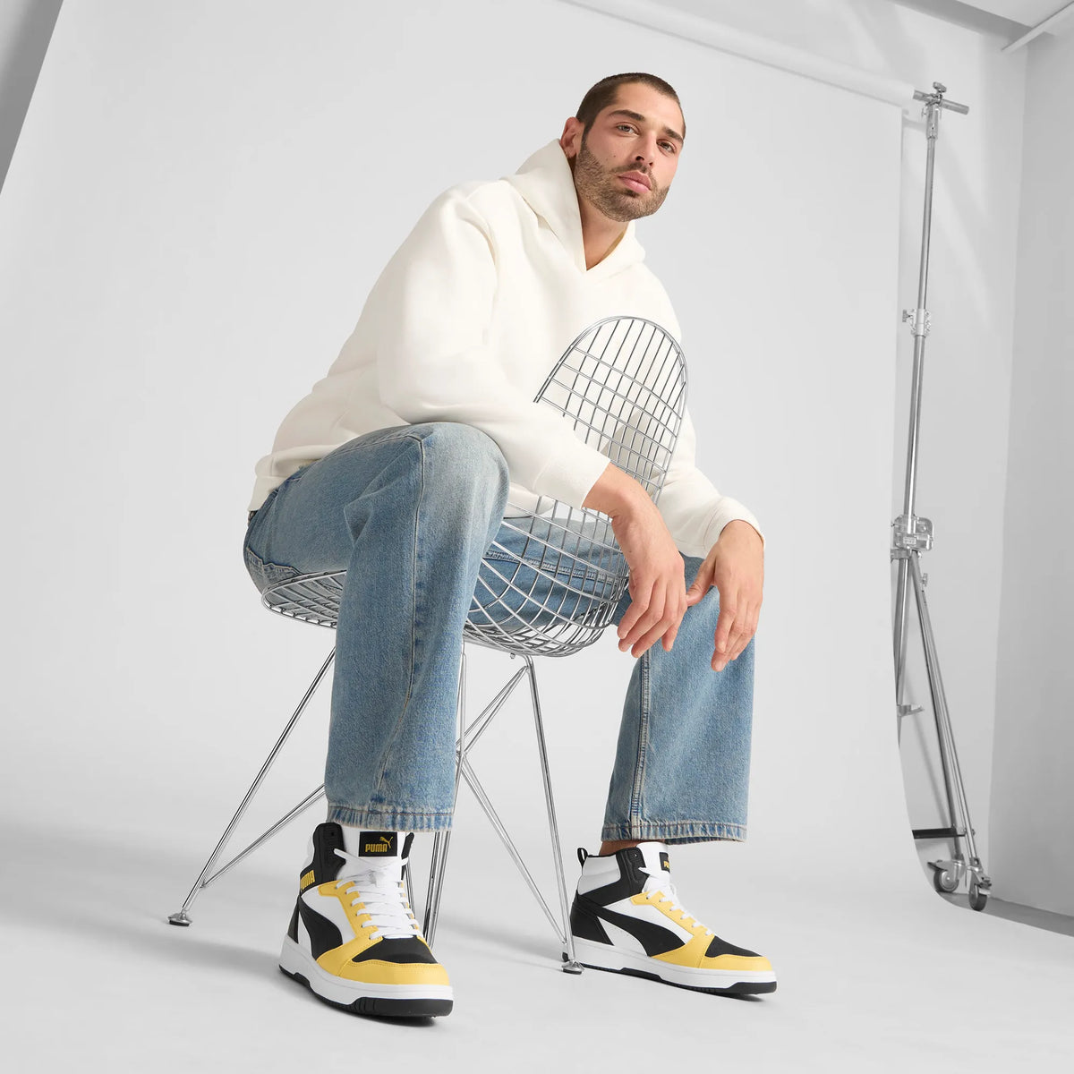 PUMA White-PUMA Black-Sunny Yellow