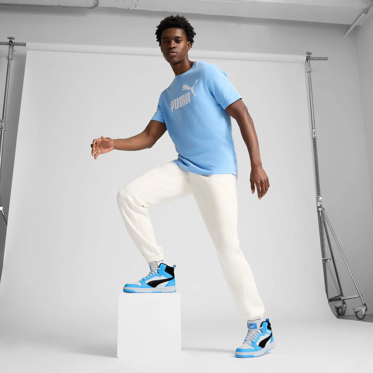 PUMA White-PUMA Black-Team Light Blue