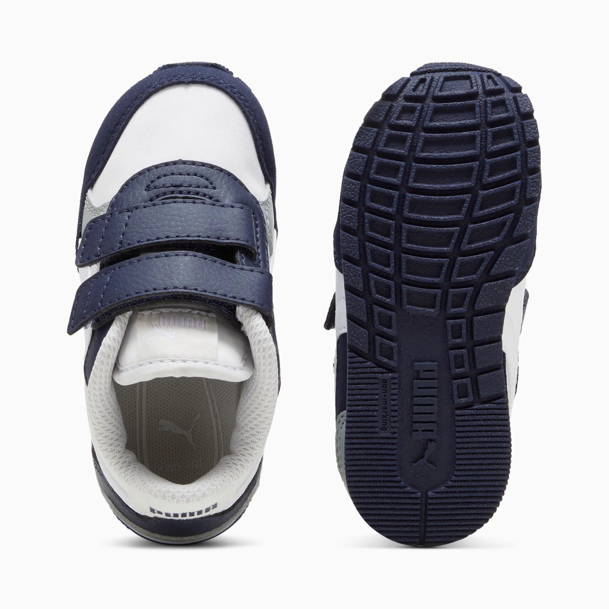 Feather Gray-PUMA White-PUMA Navy-Cool Mid Gray