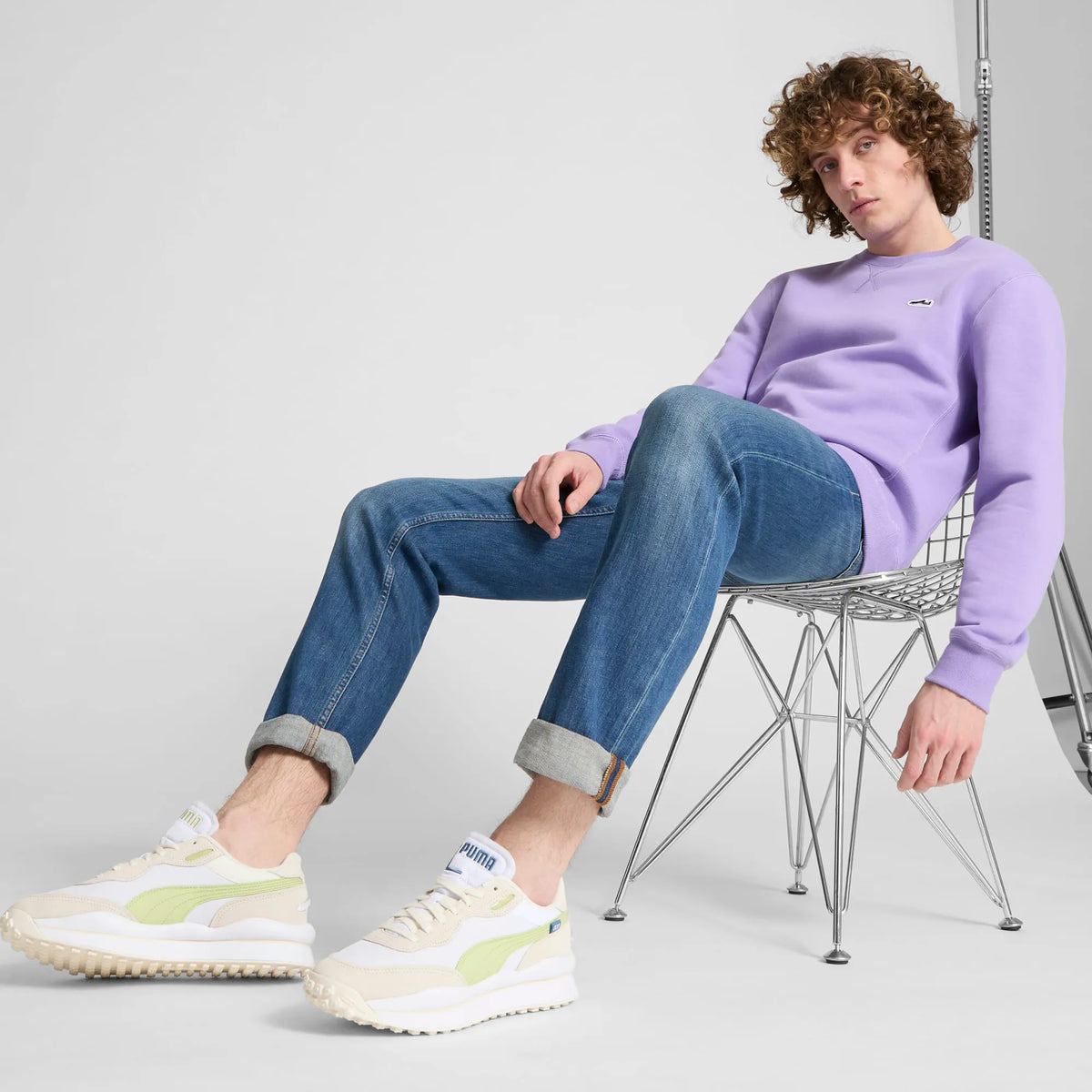 PUMA White-Blue Horizon-Pistachio Green
