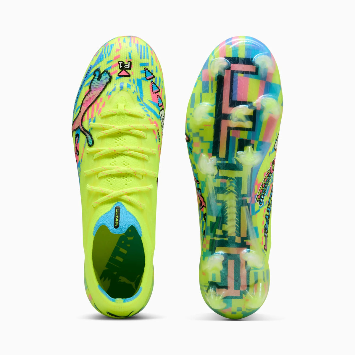PUMA White-Blue Glimmer-Pink Glimmer-Yellow Alert