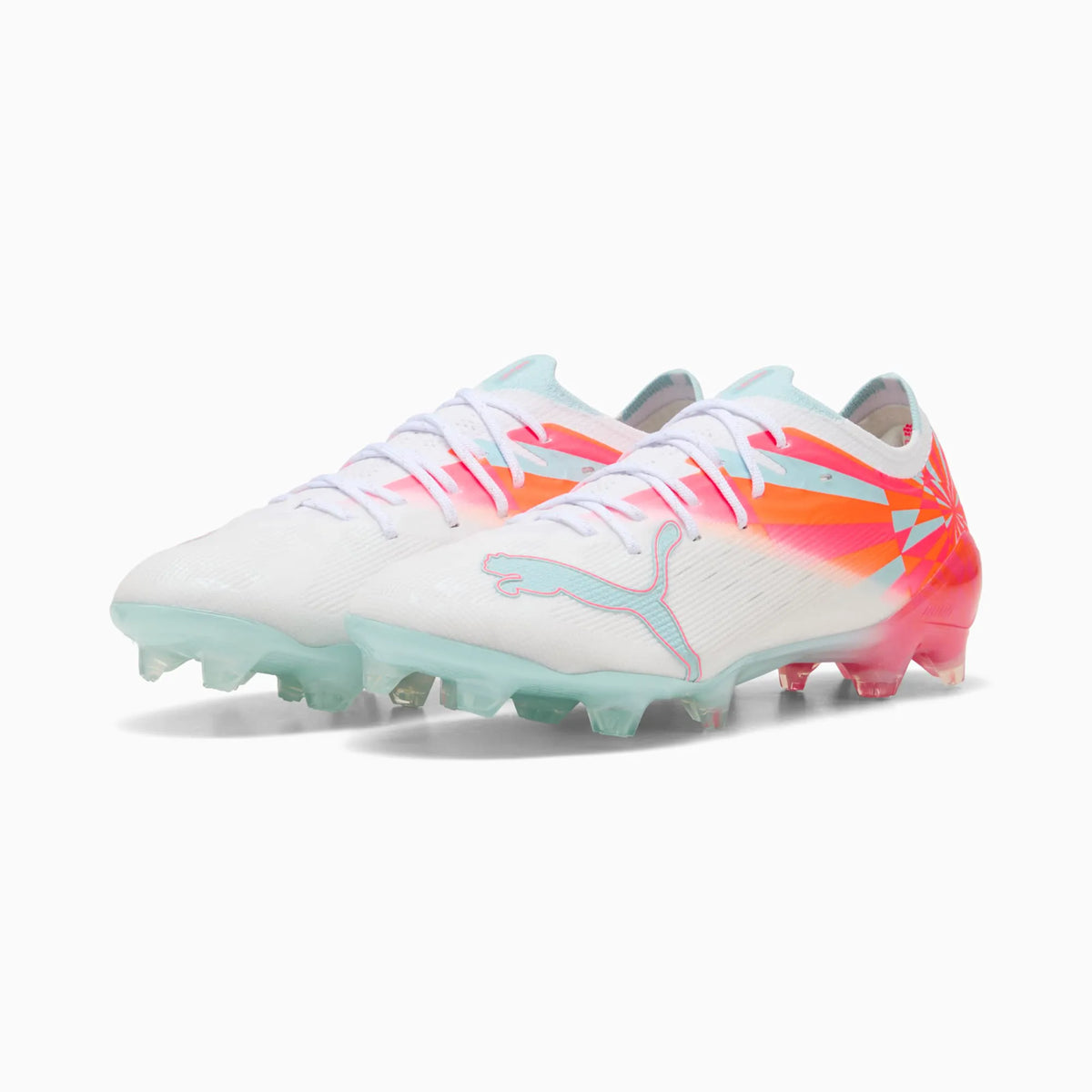 PUMA White-Ultra Orange-Pink Alert-Light Aqua