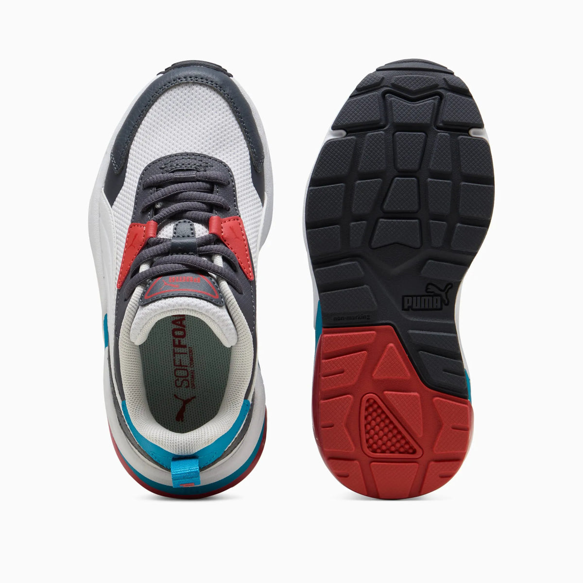 Feather Gray-PUMA White-Red Fire